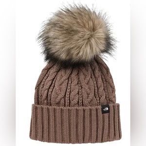 NEW THE NORTH FACE WOMENS BEANIE POM HAT BROWN‎ ONE SIZE FITS ALL 6127